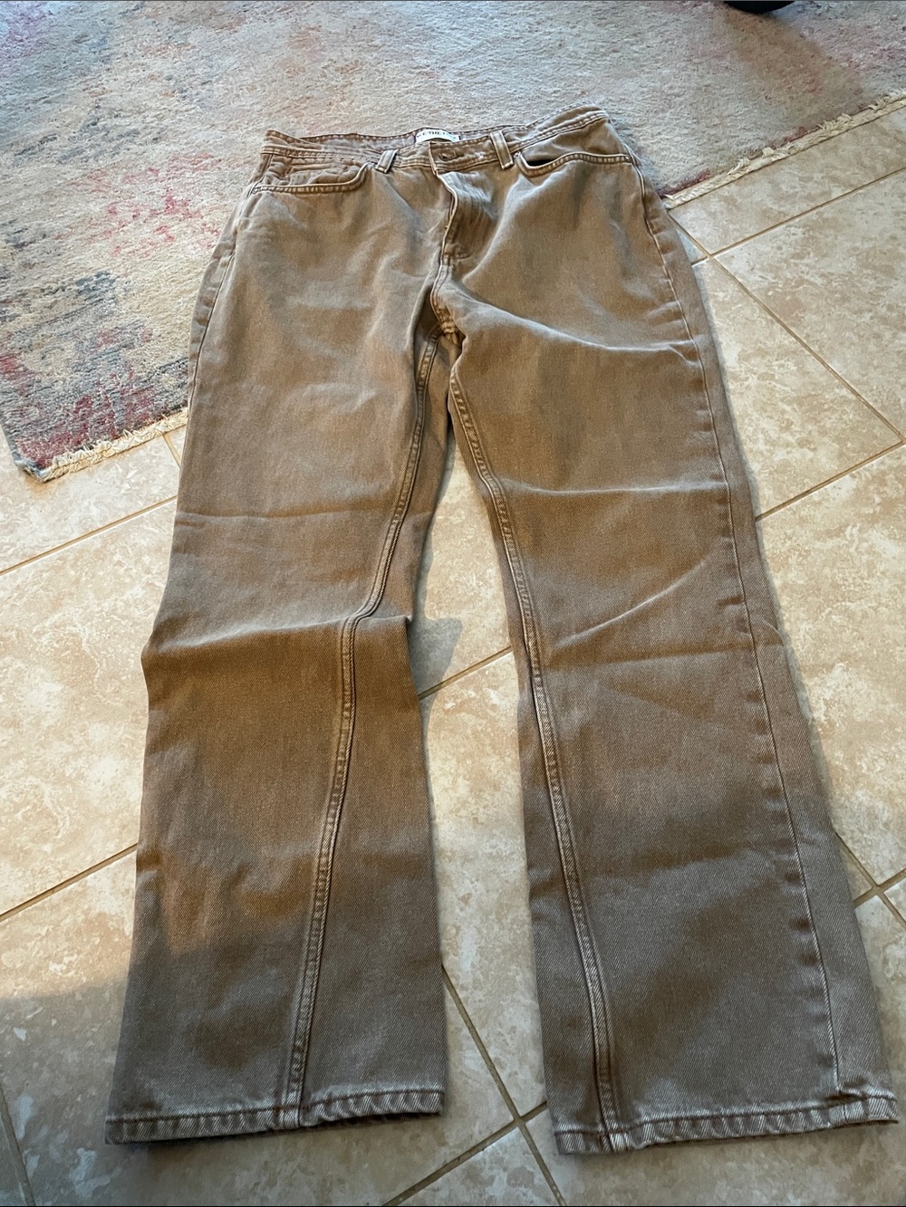 We The Free Flared Wide-Leg Jeans in Taupe